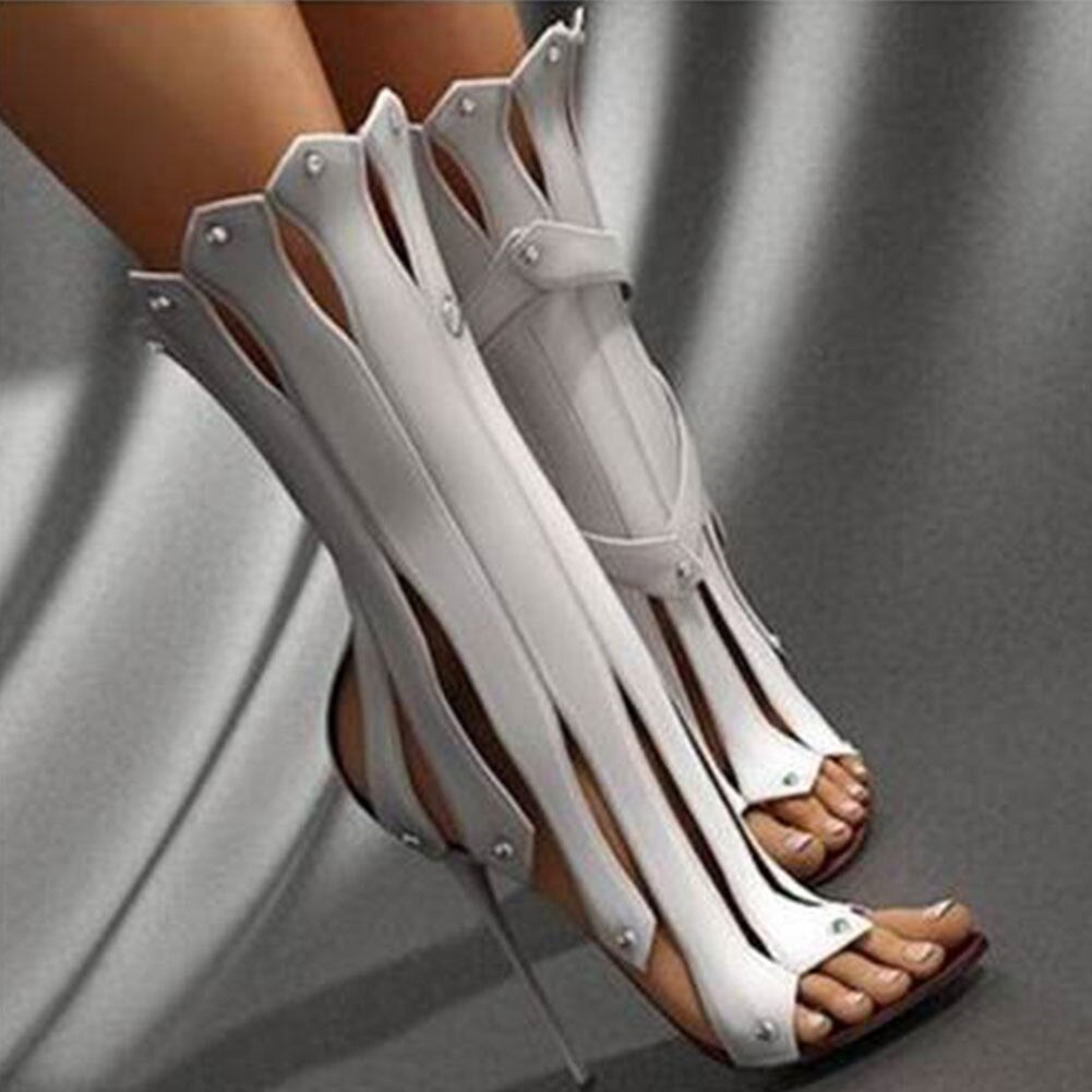 Gladiator Thin High Heel Boots - Sansa Costa