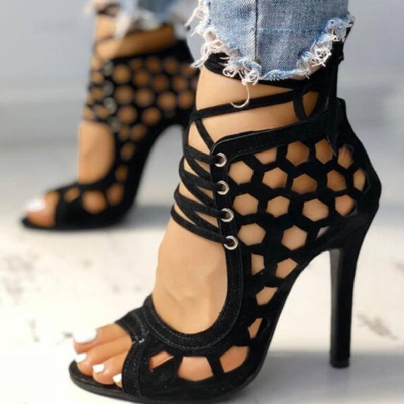 Gladiator Lace Up High Heel Sandals- Sansa Costa