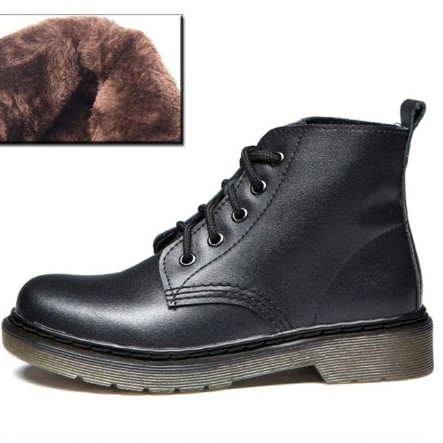  Leather Round Toe Martin Boots -Sansa Costa