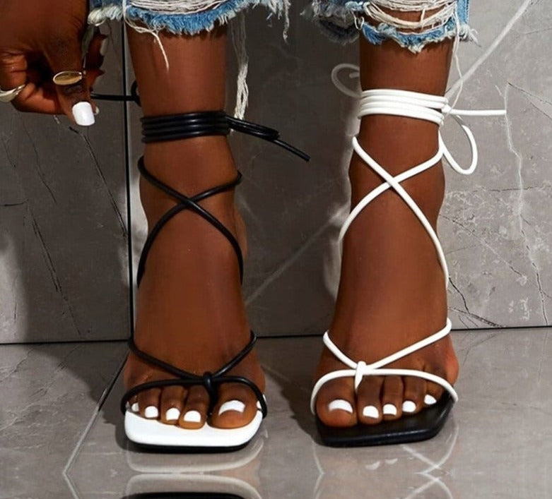 Ankle Length Strap High Heel Sandals - Sansa Costa