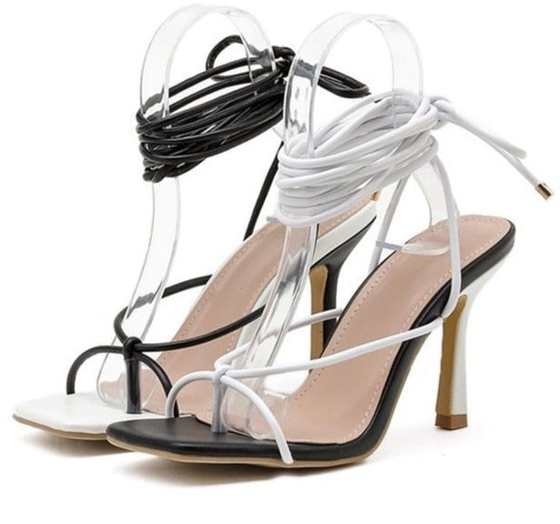 Ankle Length Strap High Heel Sandals - Sansa Costa