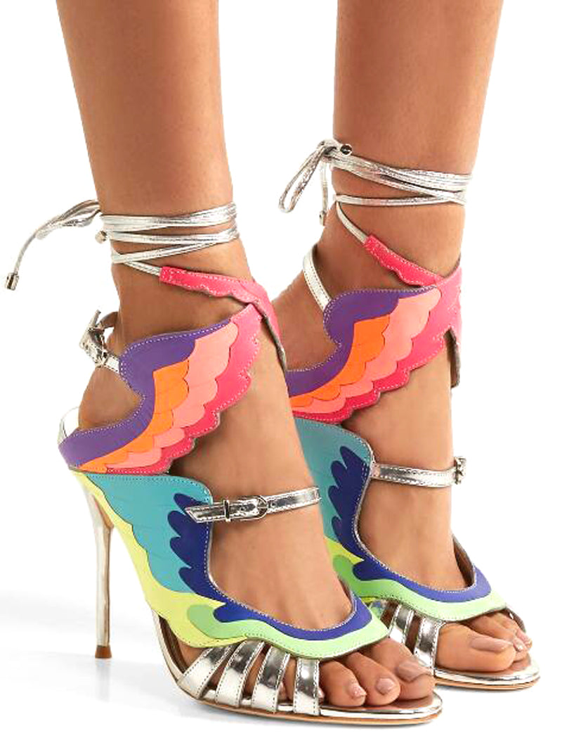 Rainbow Color Wings-strap Gladiator Sandals- Sansa Costa