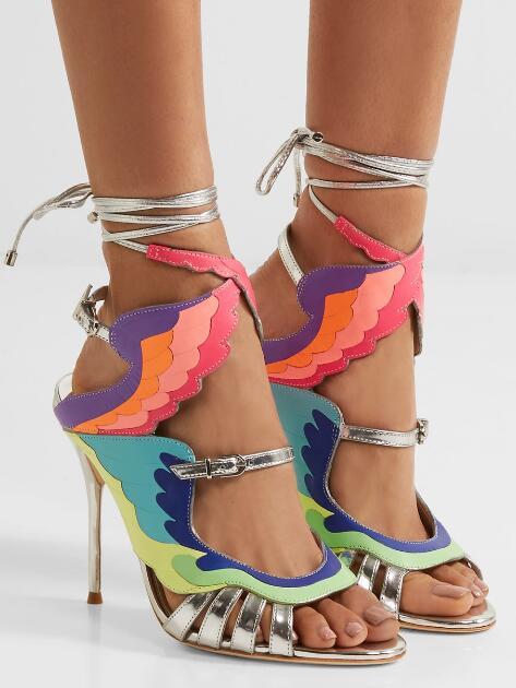 Rainbow Color Wings-strap Gladiator Sandals- Sansa Costa