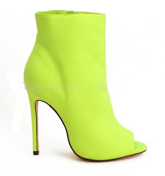  Peep Toe Ankle Stiletto Boots- Sans Costa