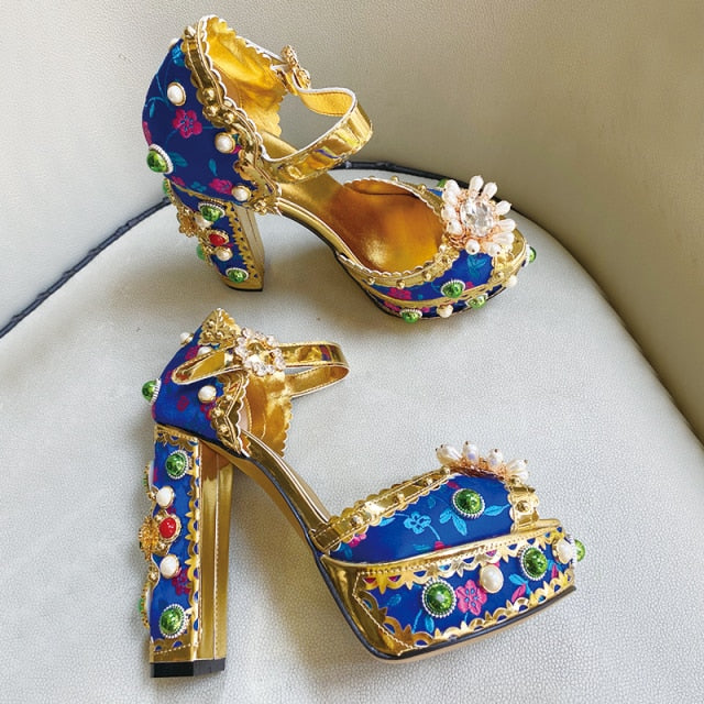  Retro Jewel-Embellished Sandals - Sansa Costa