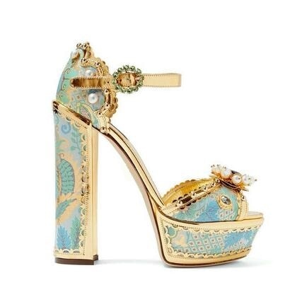 Retro Jewel-Embellished Sandals- Sansa Costa