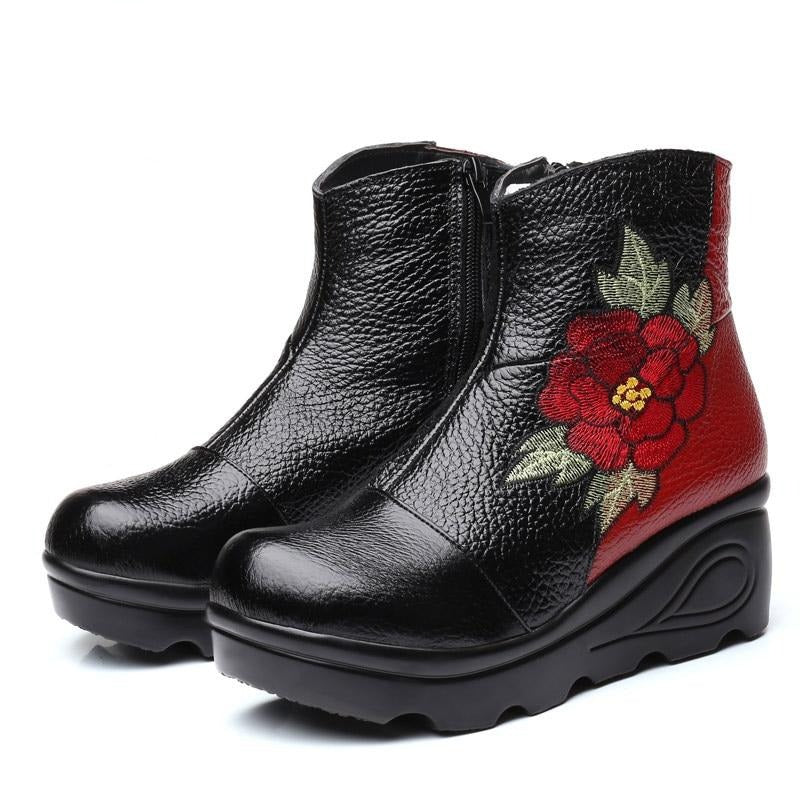 Embroidered Ankle Boots- Sansa Costa