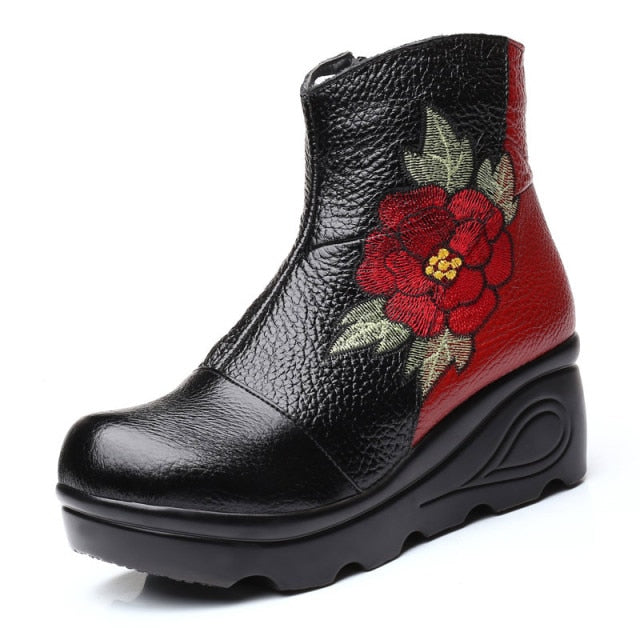  Embroidered Ankle Boots- Sansa Costa