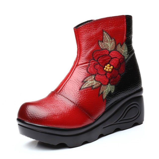  Embroidered Ankle Boots- Sansa Costa