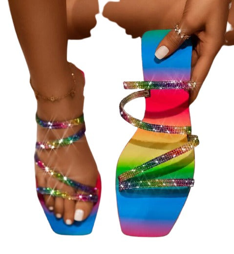  Rainbow Outdoor Beach Slippers - Sansa Costa