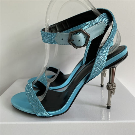Diamond Ring Encrusted Stiletto Sandals- Sansa Costa