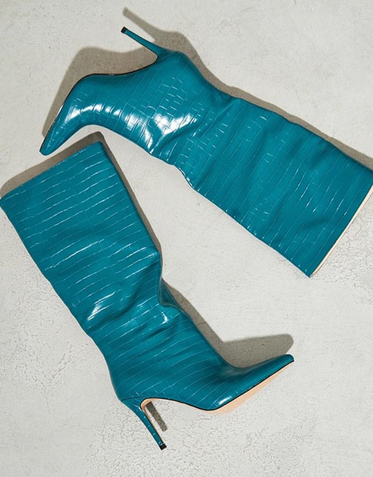  Blue Knee High Boots- Sansa Costa