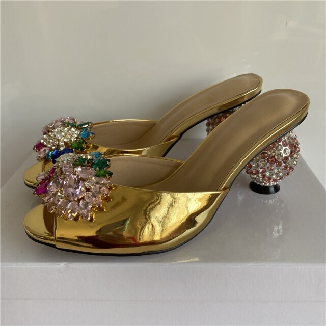  Luxury Rhinestone Flower Sandals - Sansa Costa