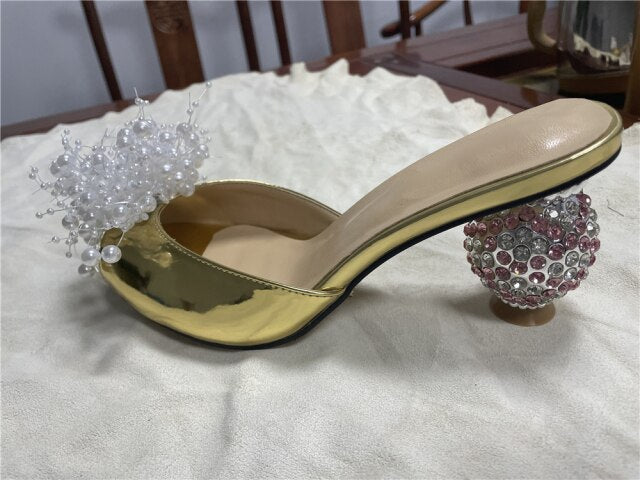 Luxury Rhinestone Flower Sandals- Sansa Costa