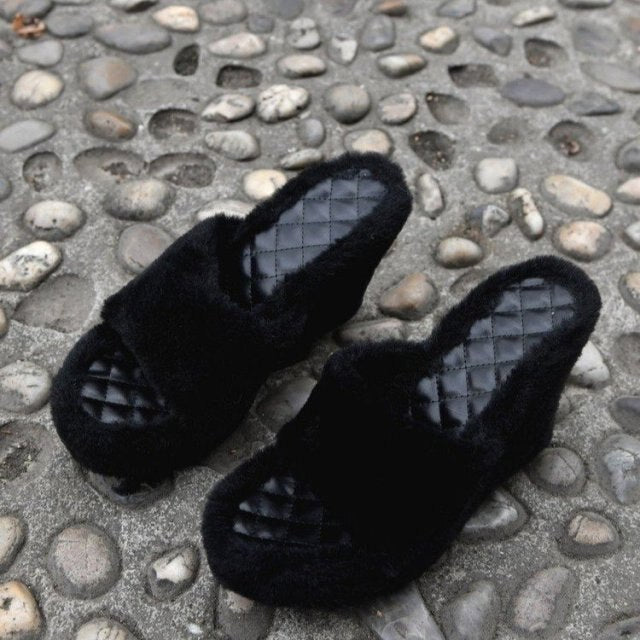  High-heeled Furry Sandals - Sansa Costa
