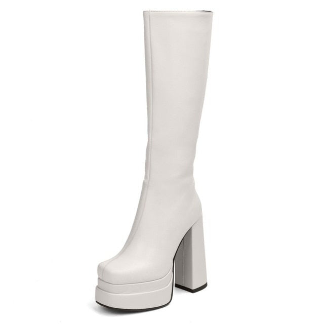 Knee High Platform Heel Boots – Sansa Costa