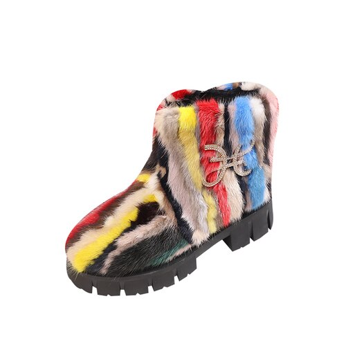  Real Mink Fur Ankle Boots - Sansa Costa