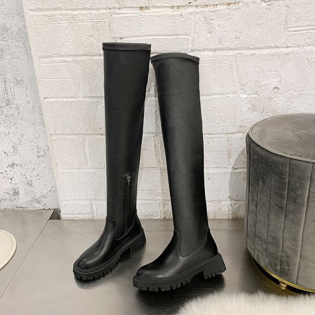  Black PU Rubber Rain Boots - Sansa Costa