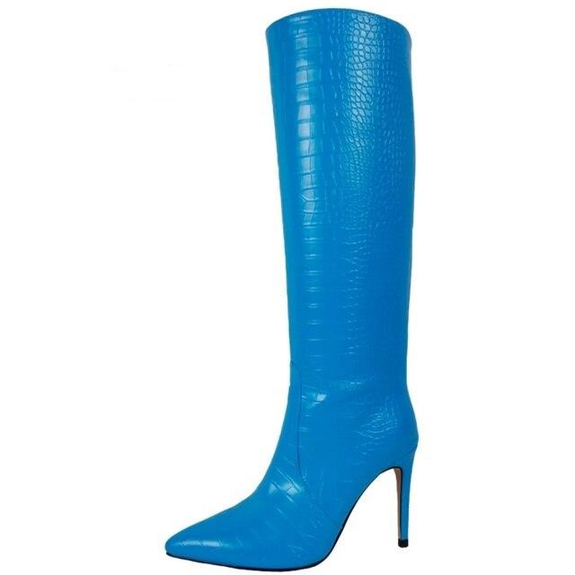  Knee  Embossed Boots - Sansa Costa