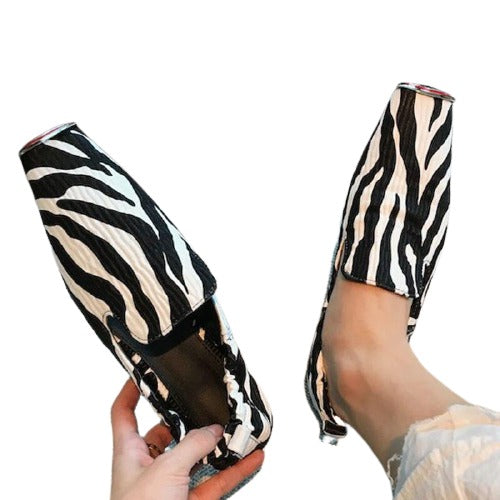 Zebra Snake Pattern Comfortable Flats- Sansa Costa