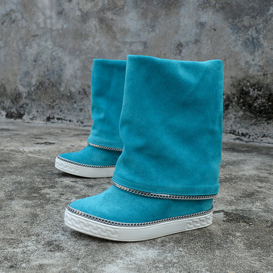 Inner Wedge Suede Ankle Boots- Sansa Costa