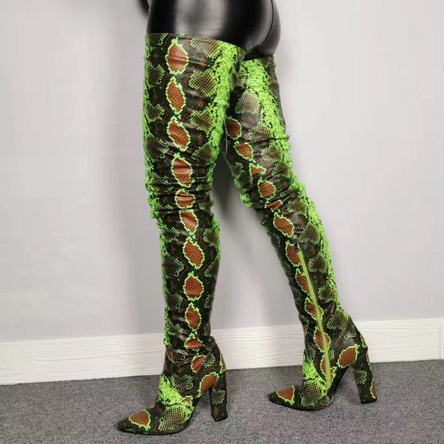 Snakeskin Design Boots- Sansa Costa