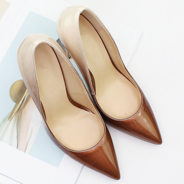 Patent Leather Pointed-toe Party Pumps- Sansa Costa
