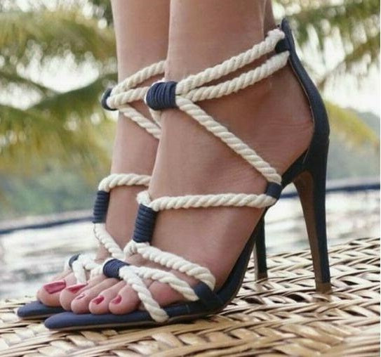 White Cross Ropes Gladiator Sandals- Sansa Costa