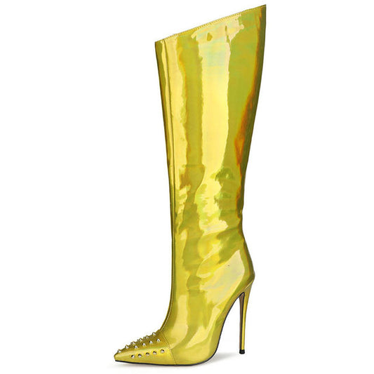 Autumn Winter Colorful Metallic Boots- Sansa Costa