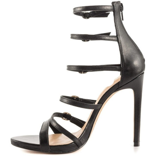 Gold Heels Rose Patent Leather Sandals- Sansa Costa