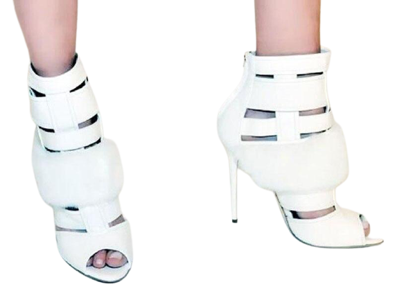  White Fur Ankle Boots- Sansa Costa