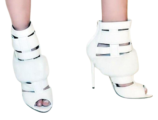  White Fur Ankle Boots- Sansa Costa