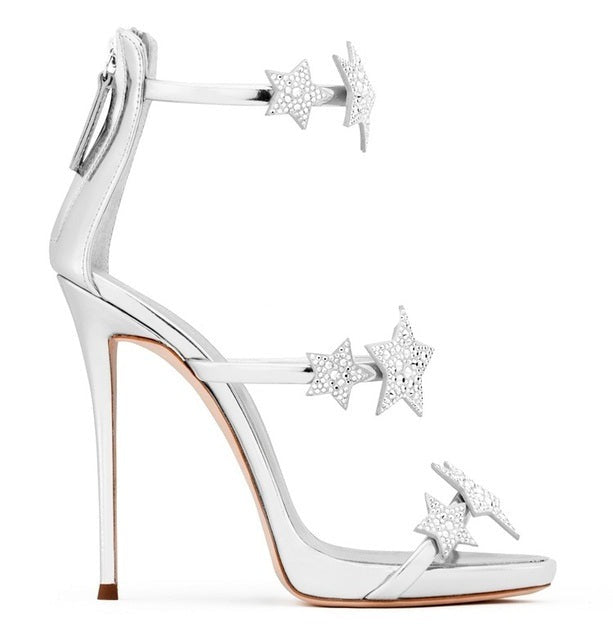 Celebrity Style T Stage Crystal Sandals- Sansa Costa