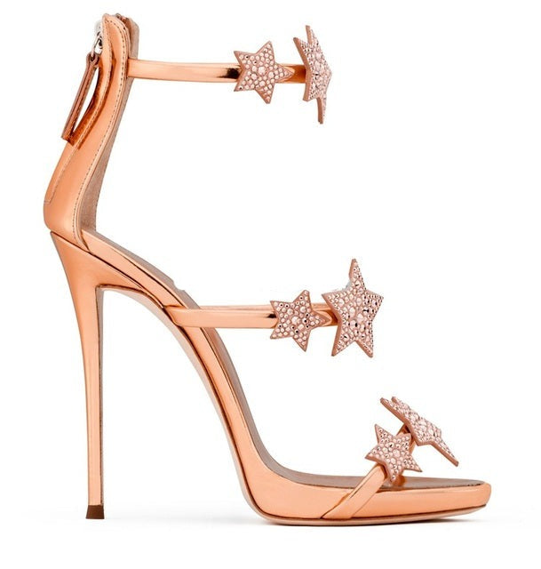 Celebrity Style T Stage Crystal Sandals- Sansa Costa